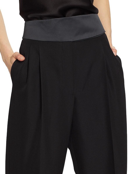 Tuxedo Wide-Leg Wool Trousers