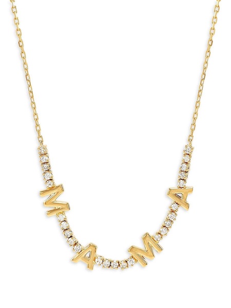 14K Yellow Gold & 0.25 TCW Diamond Mama Necklace