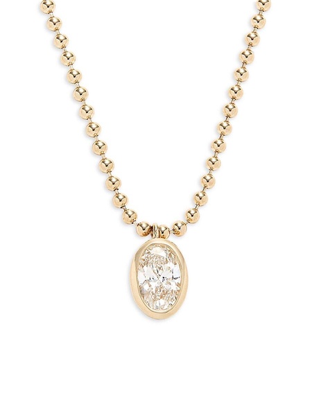 14K Yellow Gold & 1 TCW Lab Grown Diamond Pendant Necklace