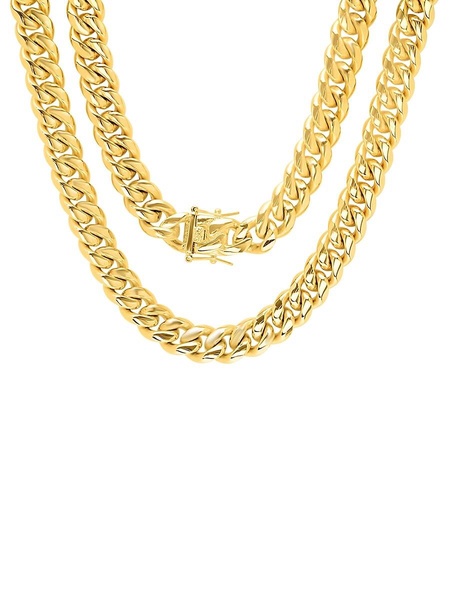 18K Goldplated Stainless Steel Miami Cuban Chain Necklace/24”