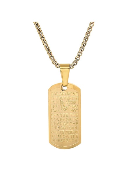 18K Gold Plated Serenity Prayer Pendant Necklace