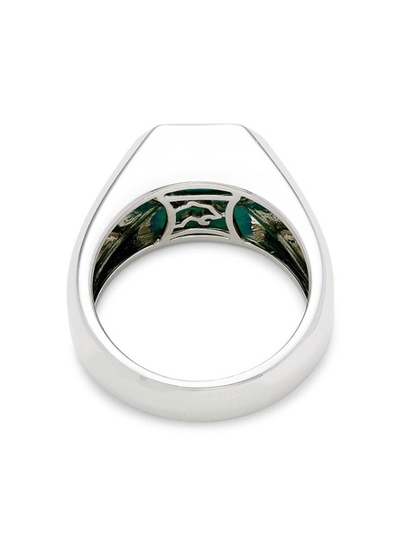 Sterling Silver & Green Onyx Signet Ring