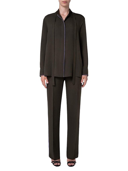 Silk Crepe Tunic Blouse