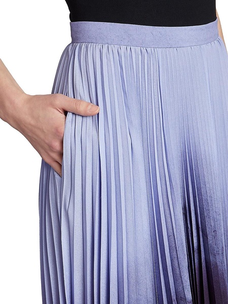 Lemnos Pleated Satin Maxi Skirt
