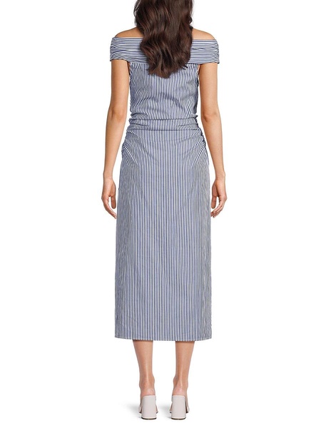 Chloe Ots Striped Off Shoulder Mididress