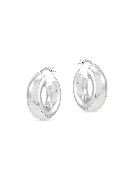 Sterling Silver Tube Hoop Earrings