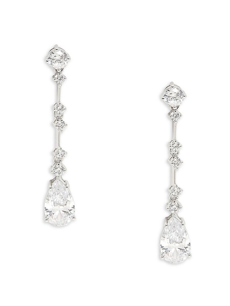 Beloved Pear Cubic Zirconia Drop Linear Earrings