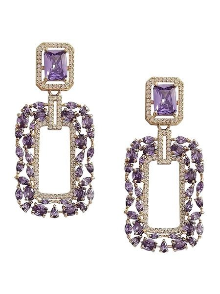 Ivy 18K Goldplated & Cubic Zirconia Drop Earrings