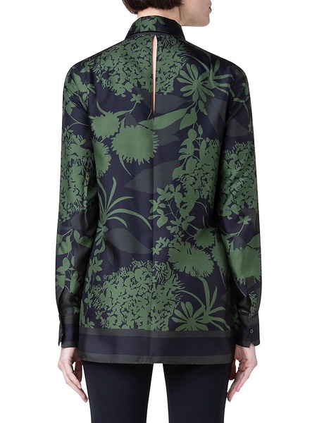 Abraham Flower Silk Twill Shirt