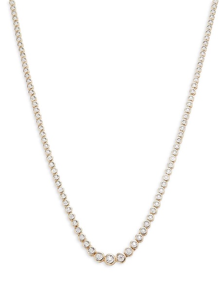 14K White & Yellow Gold & Diamond Tennis Necklace