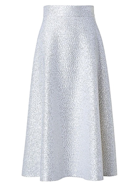 Sequined Wool-Blend Flare Midi-Skirt