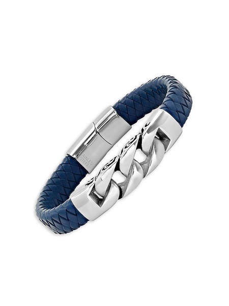 Braided Leather & Stainless Steel Bracelet