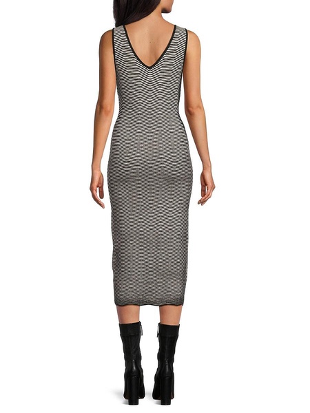Adeline Chevron Knit Bodycon Midi Dress