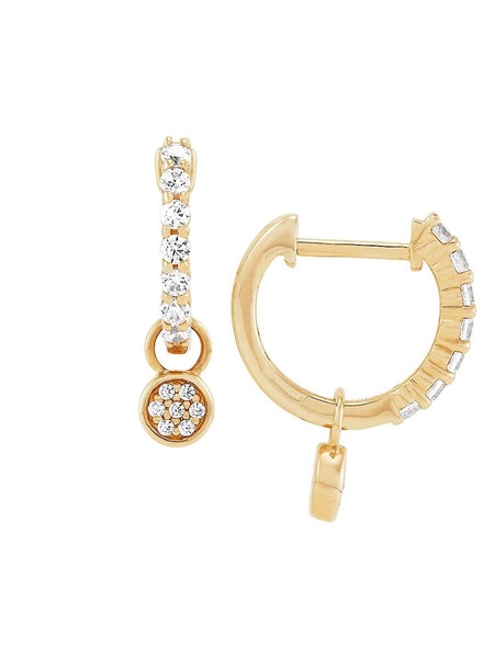 14K Yellow Gold & 0.25 TCW Diamond Huggie Earrings