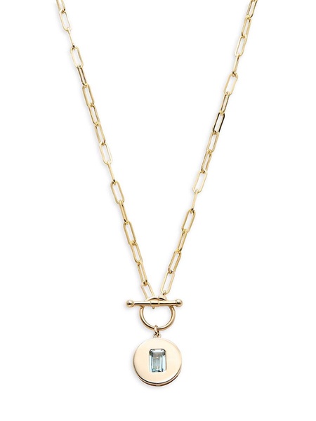 14K Yellow Gold & 0.95 TCW Aquamarine Pendant Necklace