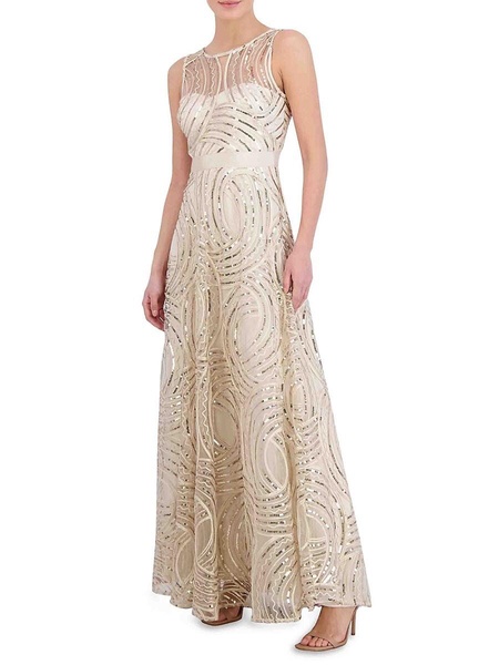 Sequin Mesh Gown