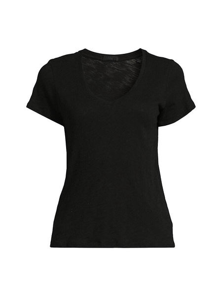 Slub Jersey Schoolboy V Neck Tee