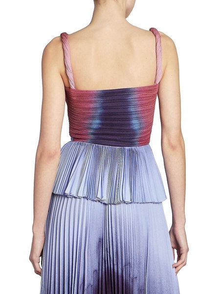 Minoa Cut-Out Satin Peplum Top