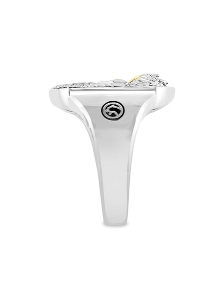 Sterling Silver, 14K Yellow Gold & Multi Stone Ring