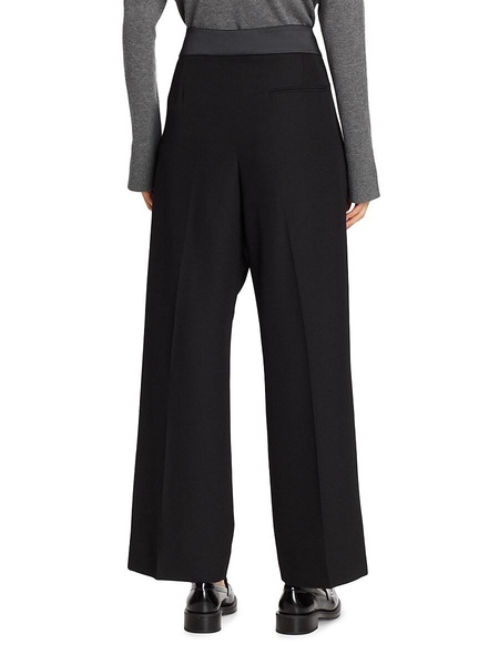 Tuxedo Wide-Leg Wool Trousers
