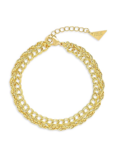 Hallie 14K Goldplated Layered Link Chain Bracelet