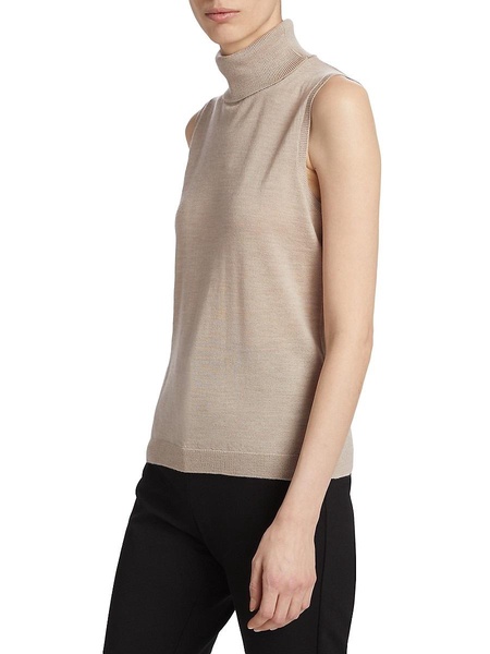 Sand Merino Wool Sleeveless Top