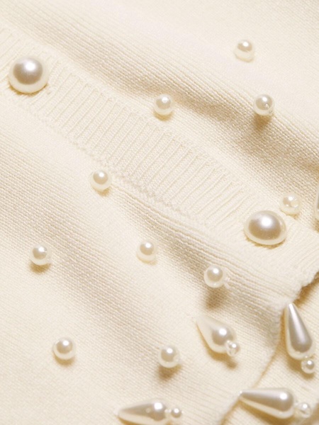 Perdita Pearl-Embellished Wool Cardigan
