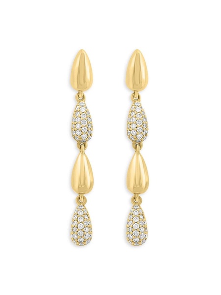 14K Yellow Gold & 0.44 TCW Diamond Drop Earrings