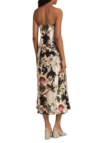 Noelle Floral Strapless Midi Dress