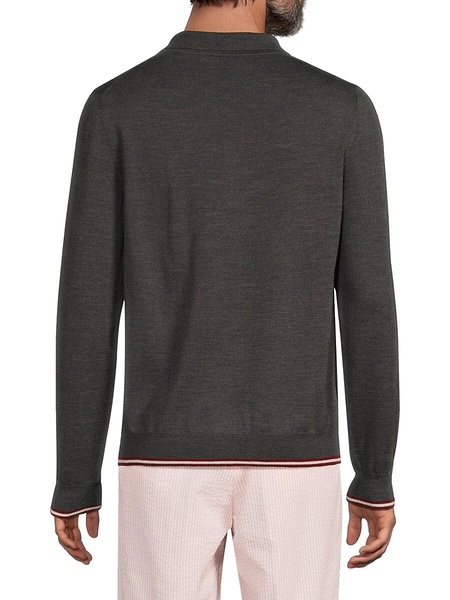 Logo Merino Wool Sweater Polo