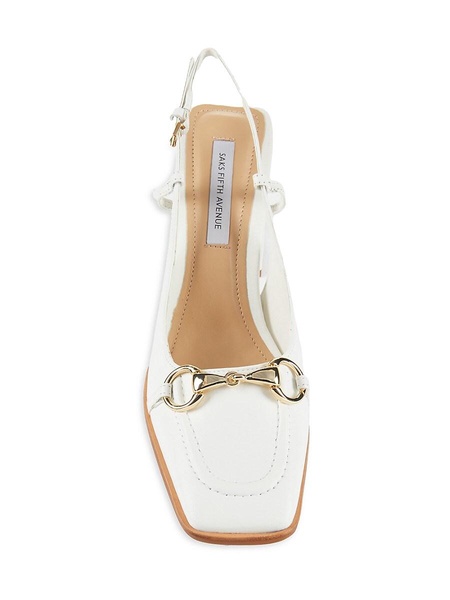 Leather Block Heel Pumps