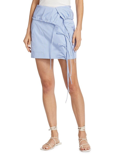 Hilaree Striped Drawstring Mini Skirt