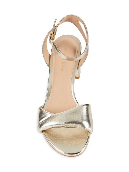 Everly 50 Metallic Leather Ankle Loop Sandals