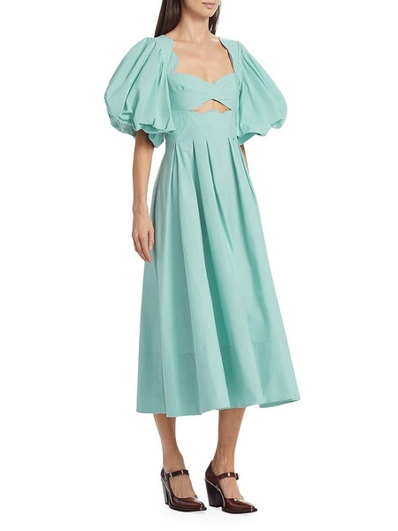 Cotton Cut-Out Midi-Dress
