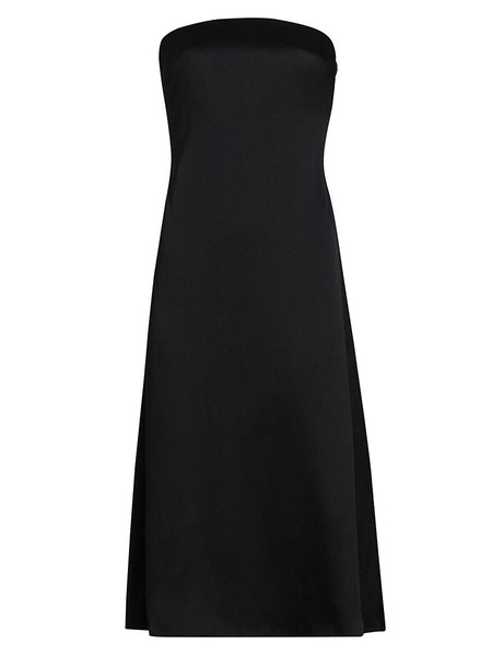 Megan Strapless Silk Midi Dress