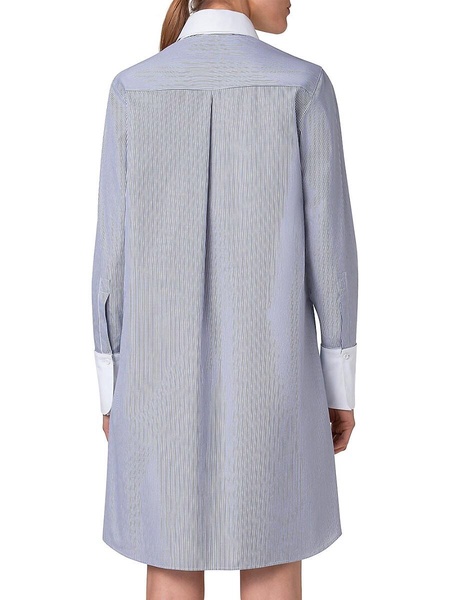 Micro-Striped Cotton Poplin Shirtdress