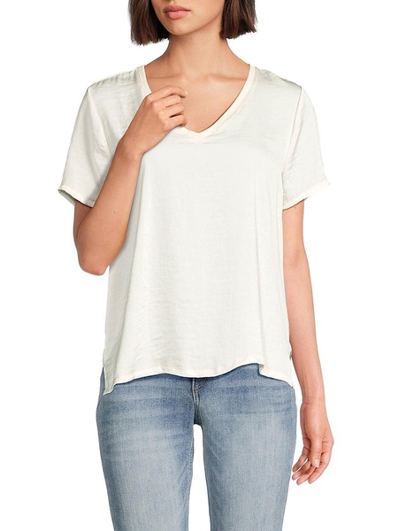 V Neck Charmeuse Tshirt