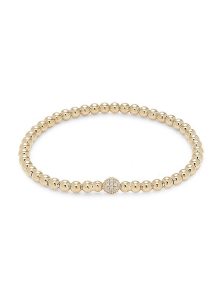 18K Goldplated & Cubic Zirconia Beaded Bracelet