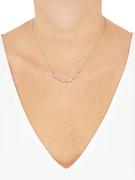 14K Yellow Gold & 0.25 TCW Diamond Mama Necklace