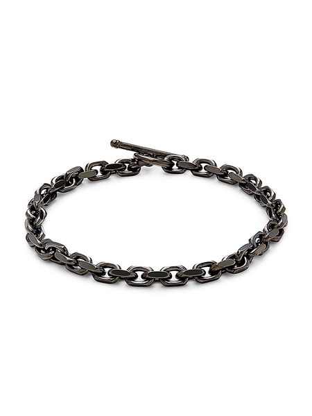 Gunmetal Tone Sterling Silver Chain Bracelet
