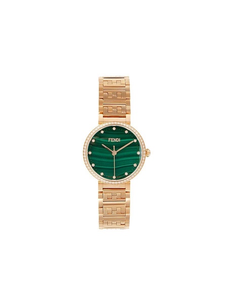 Forever IP Rose Goldtone Stainless Steel, Malachite & Diamond Bracelet Watch/28MM