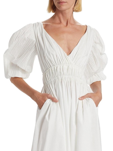 Kathleen Shirred Surplice Maxi Dress