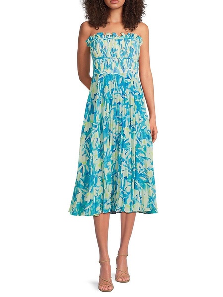 Scottie Floral Accordion Pleat Midi Dress