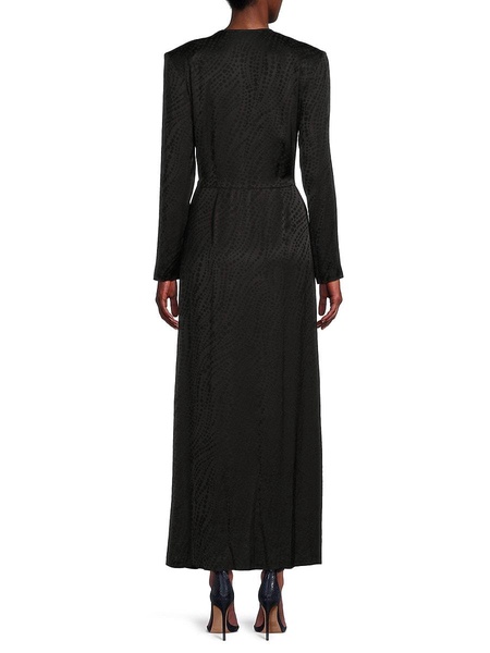 Dot Jacquard Empire Waist Maxi Dress