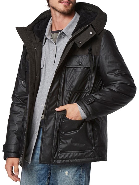 Harrigan Faux Wool Hooded Jacket