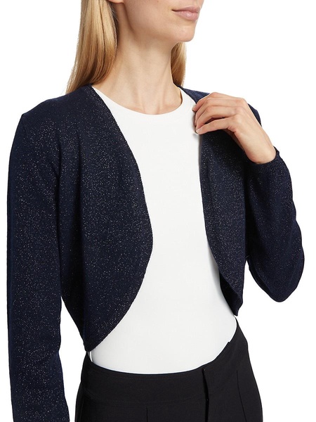 Wool-Blend Metallic Bolero Sweater