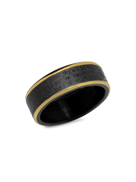18K Goldplated Stainless Steel Lord's Prayer Ring