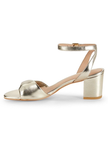 Everly 50 Metallic Leather Ankle Loop Sandals