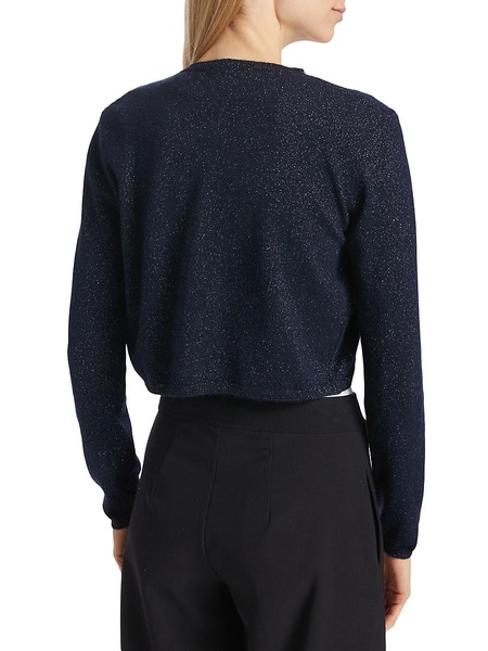 Wool-Blend Metallic Bolero Sweater