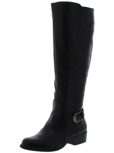 kallumm womens faux leather tall knee-high boots